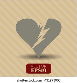 broken heart icon vector symbol flat eps jpg app web