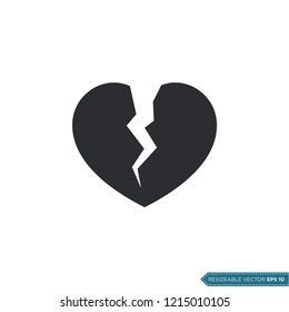 Broken Heart Icon Vector Template Illustration Design