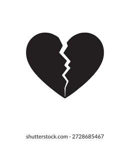 Broken Heart Icon Vector with Variations