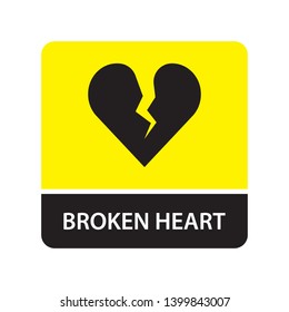 Broken heart icon for web and mobile