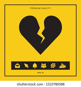 Broken heart icon for web and mobile