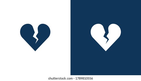 Broken heart icon for web and mobile