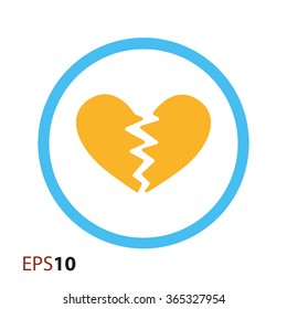 Broken heart icon for web and mobile