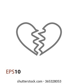 Broken heart icon for web and mobile
