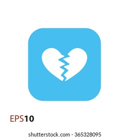 Broken heart icon for web and mobile