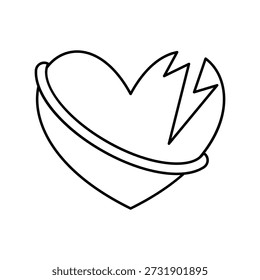 Icono de corazón roto con fondo blanco Vector Ilustración de stock