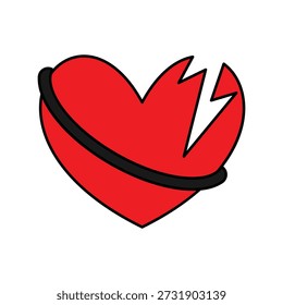 Icono de corazón roto con fondo blanco Vector Ilustración de stock