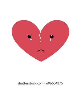 broken heart icon. white isolate background