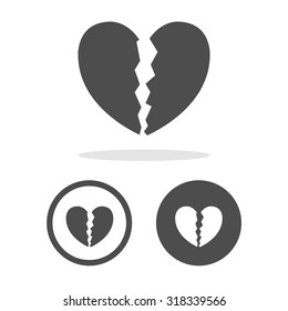 Broken Heart icons set great for any use. Vector EPS10.