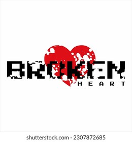 Broken heart illustration design isolated on white background.