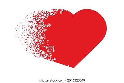 Broken heart illustration isolated on white background. Sad and sorrow symbol vector