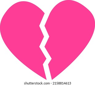 Broken heart, illustration, vector on a white background.