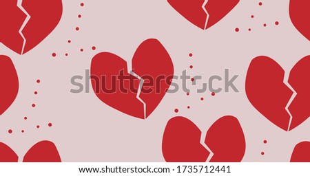 broken heart isolated on a light background.seamless pattern.vector illustration.