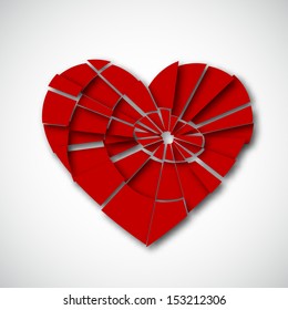 Broken heart isolated on white background