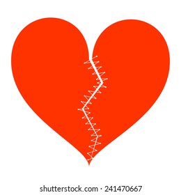 Broken heart isolated on white. Vector EPS 10