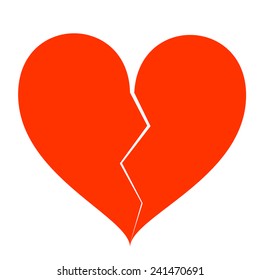 Broken heart isolated on white. Vector EPS 10