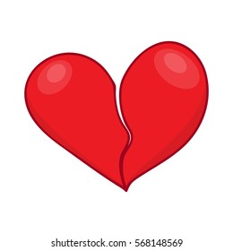 broken heart isolated on white background