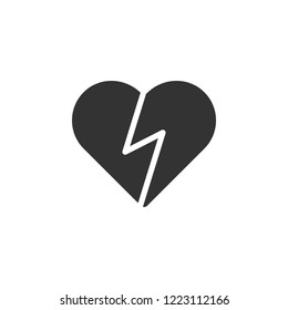 broken heart isolated simple icon