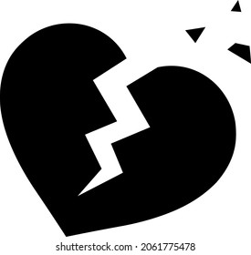 Ilustración vectorial aislada del corazón roto.