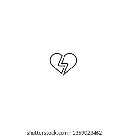 Broken Heart Line Icon