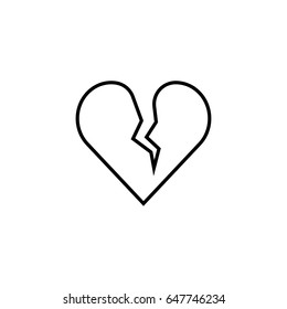 Broken Heart Line Icon Illustration Isolated Stock Vector (Royalty Free ...