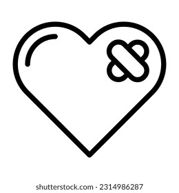 Broken heart line icon. valentines day.