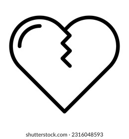 Broken heart line icon. valentines day.