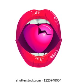 Broken heart lips