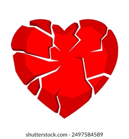 Broken heart logo icon vector illustration emblem design