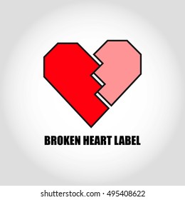 Broken Heart Logo. Isolated