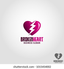 Broken Heart Logo Template