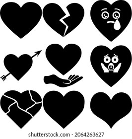 BROKEN HEART LOGO VECTOR ILLUSTRATION