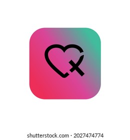 Broken heart logo vector image, for free design.