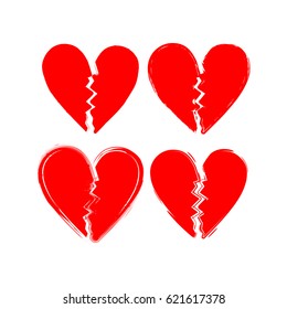 Broken Heart Logo Vector Template