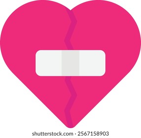 Broken Heart Love  Icon Vector Flat Illustration