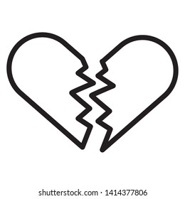broken heart love two parts on white background vector illustration