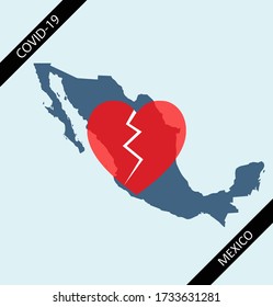 Broken heart of Mexico due to coronavirus deaths