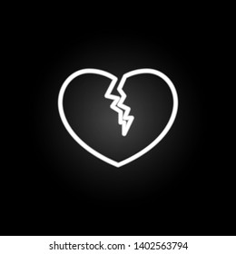 broken heart  neon icon. Elements of Heartbeat set. Simple icon for websites, web design, mobile app, info graphics
