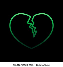 broken heart nolan icon. Simple thin line, outline vector of Heartbeat icons for ui and ux, website or mobile application