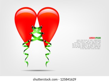 A broken heart on white background ready to be made whole again
