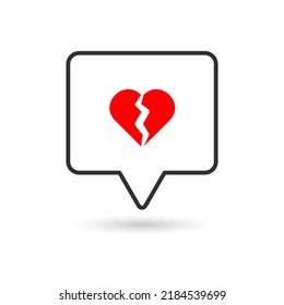 Broken Heart on white background