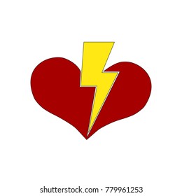 Broken heart on a white background