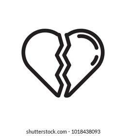 broken heart outline icon