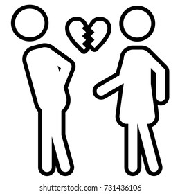 broken heart outline icon