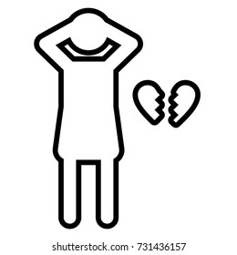broken heart outline icon