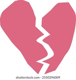 Broken Heart Paper Cut Vector Illustration