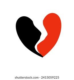  broken heart pattern on white background, Love concept. Design for wrapping paper, fabric pattern, background, card, coupons, banner, Used to decorate the festival