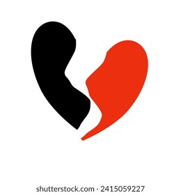  broken heart pattern on white background, Love concept. Design for wrapping paper, fabric pattern, background, card, coupons, banner, Used to decorate the festival