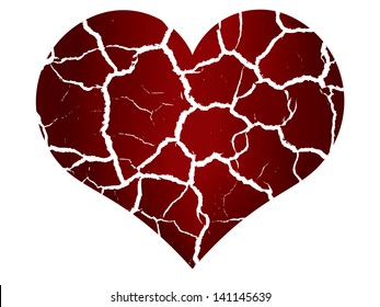 Broken heart in peaces