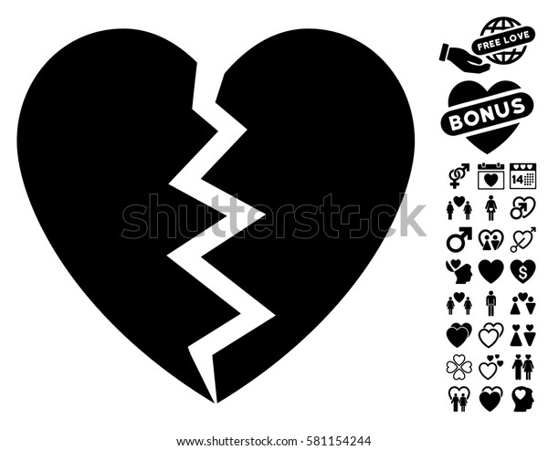 Download Broken Heart Pictograph Bonus Lovely Design Stock Vector ...